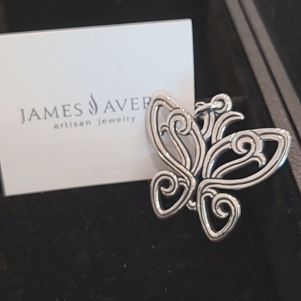 James Avery Large Vintage Retired Butterfly Pendant Sterling Silver